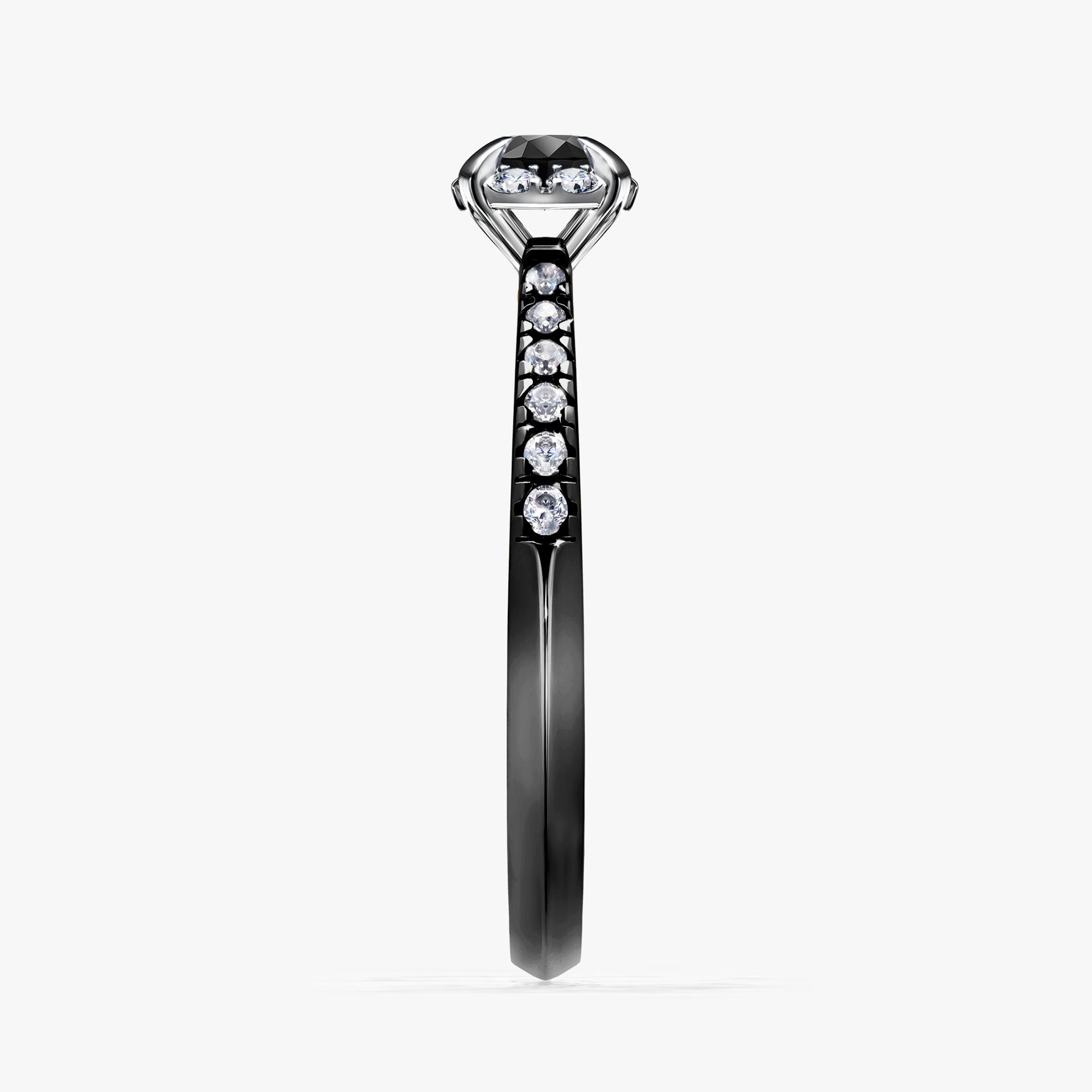 Pierscionek zareczynowy z diamentem czarnym 0 26 CT z czarnego zlota my princess 01 (3)